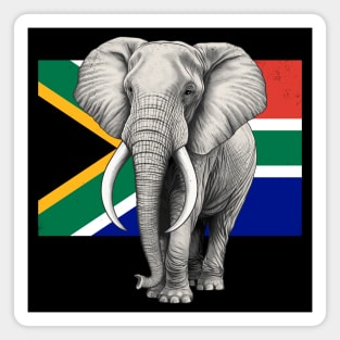 Elephant Flag of South Africa Magnet